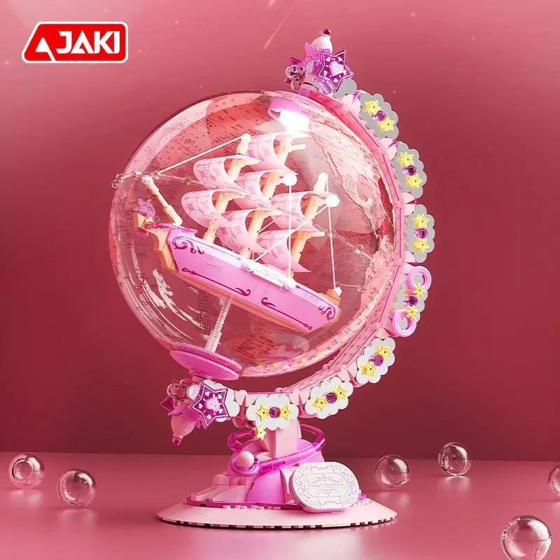 AK025 - Pink Globe with Model ship