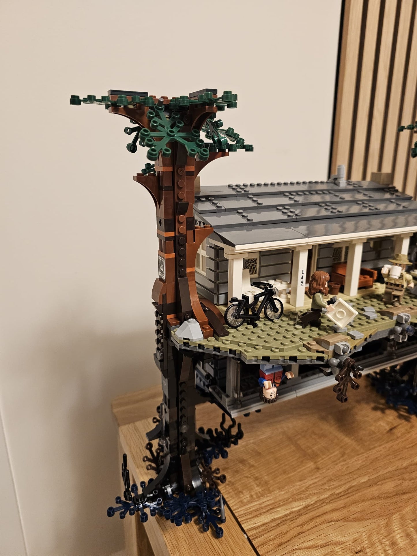 Upside Down House with Minifigures and lighting