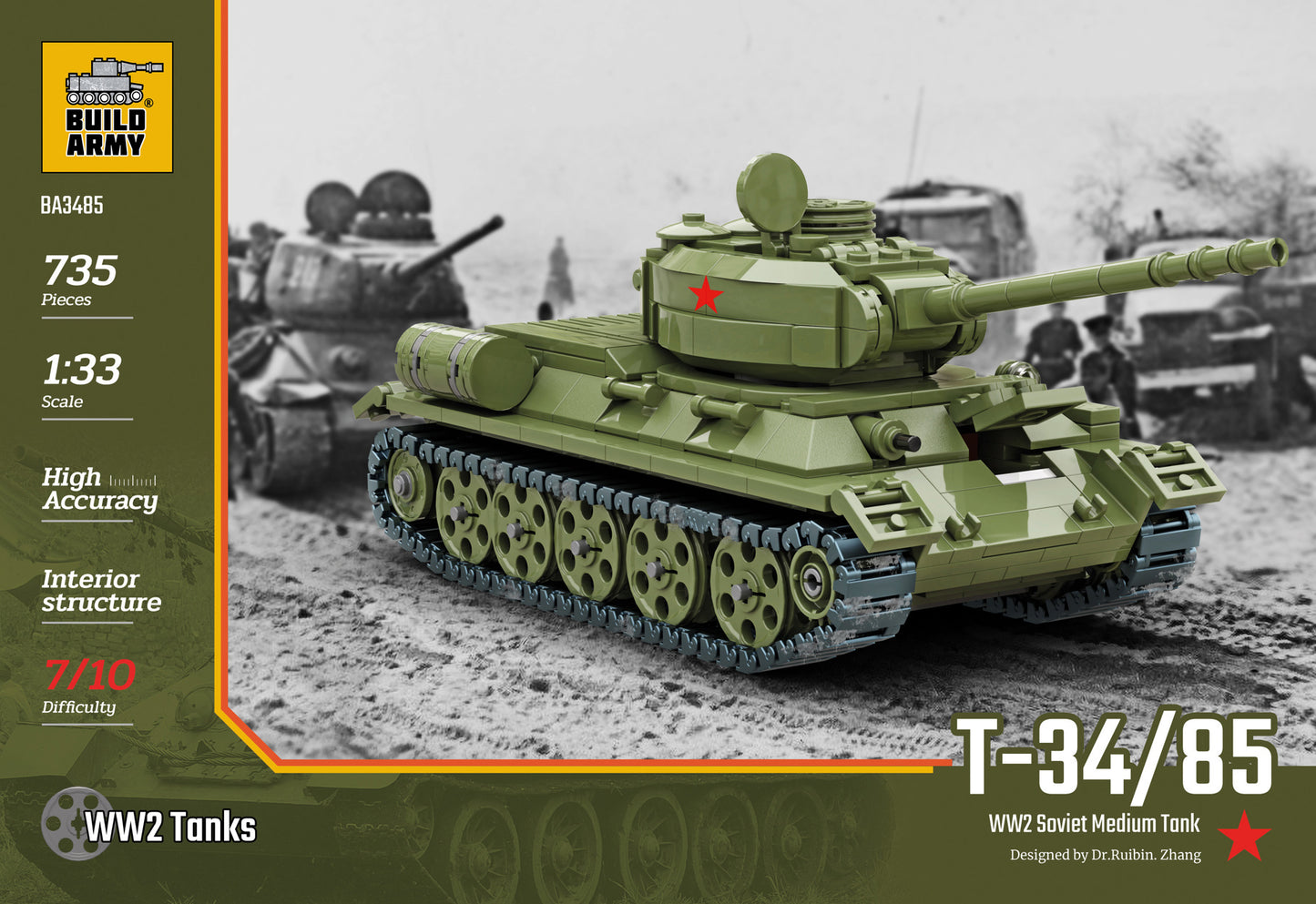 B3485 - T-34/85 Tank 1/33 Scale