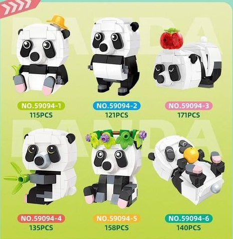 59094 Panda set - 6 Pandas