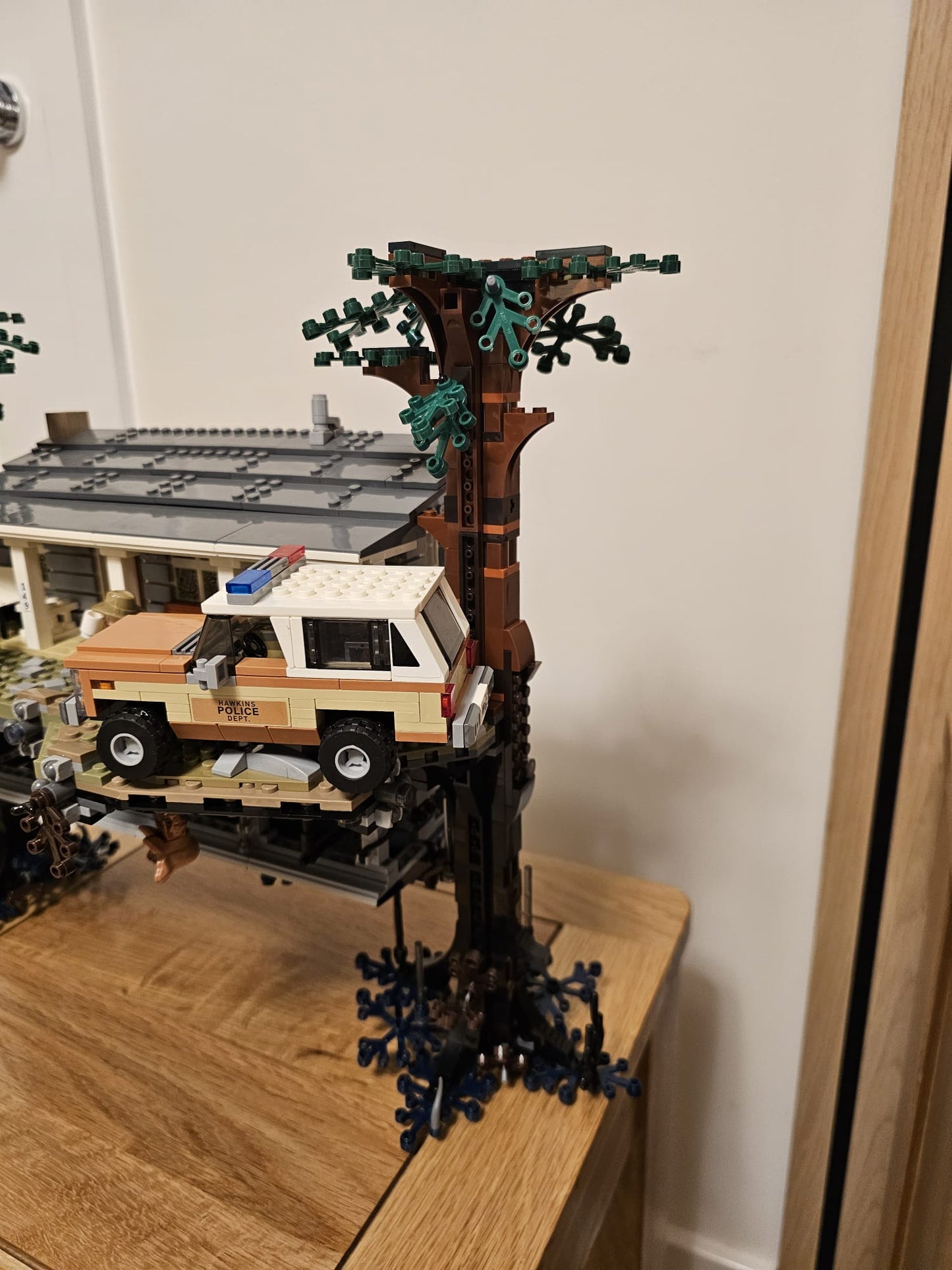 Upside Down House with Minifigures and lighting