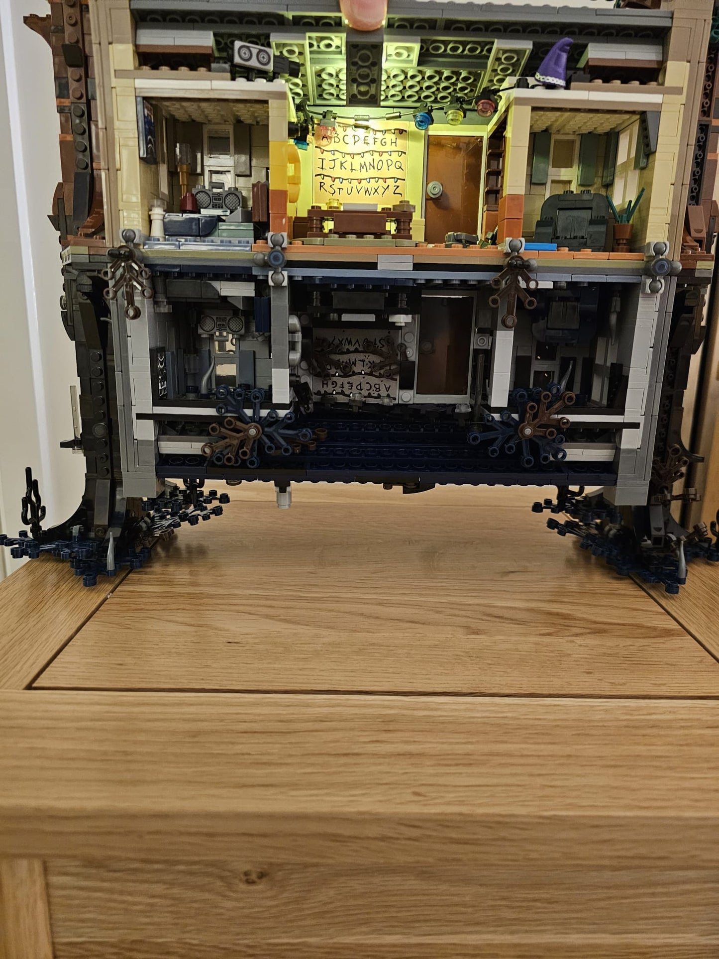 Upside Down House with Minifigures and lighting