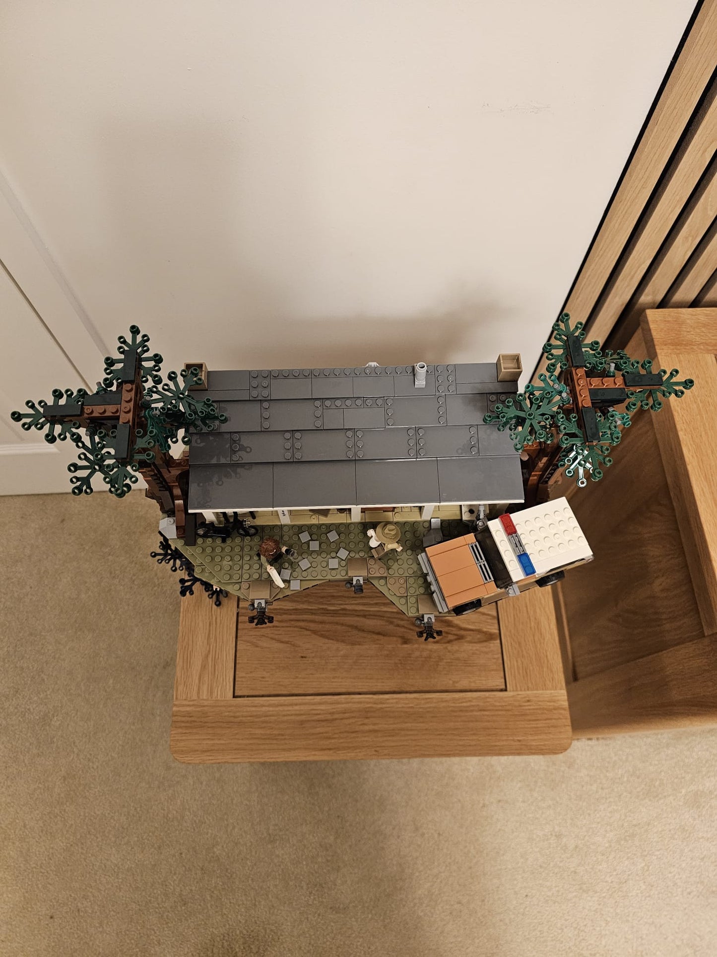 Upside Down House with Minifigures and lighting