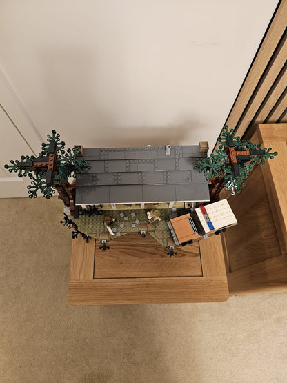 Upside Down House with Minifigures and lighting