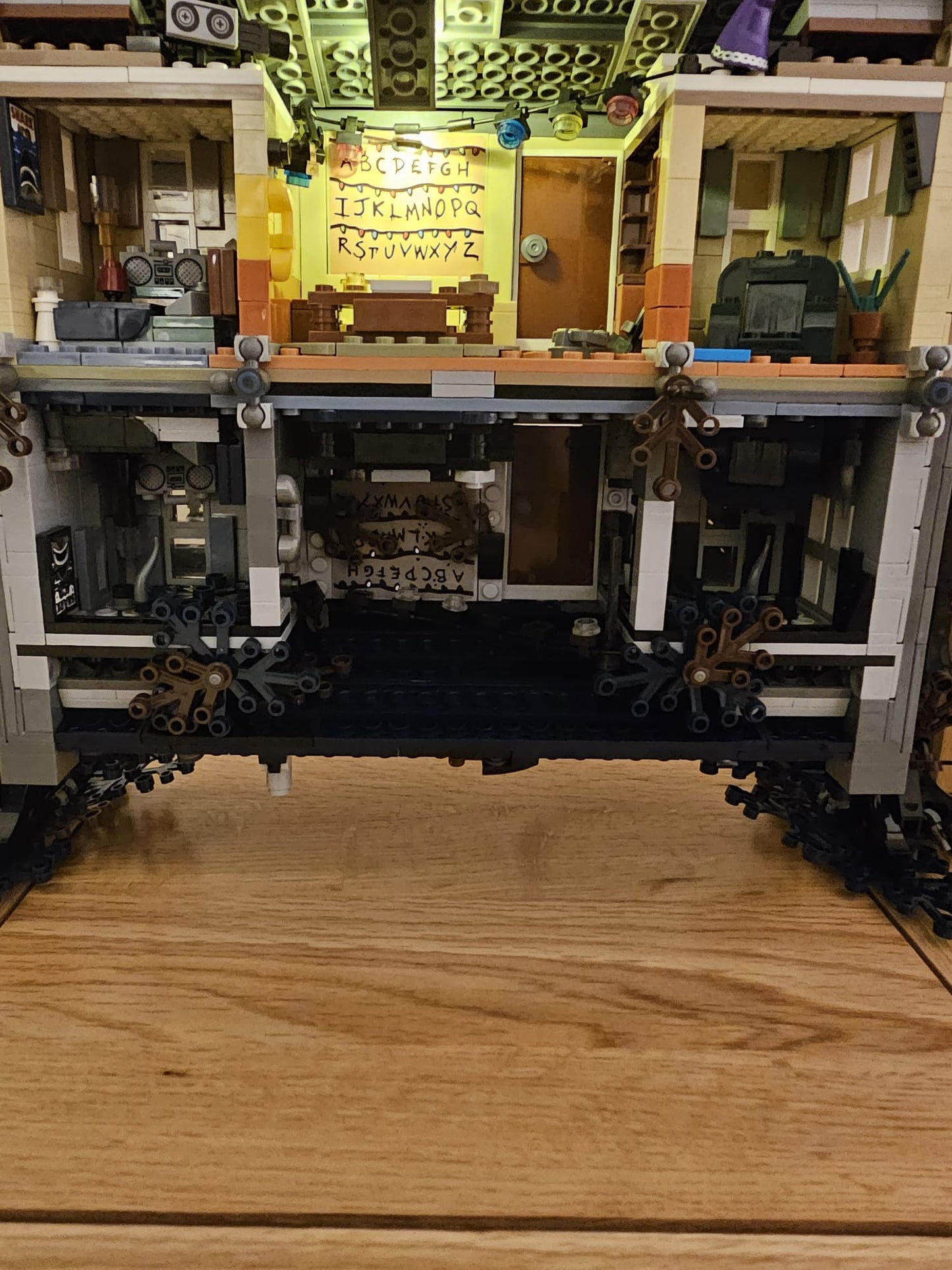 Upside Down House with Minifigures and lighting