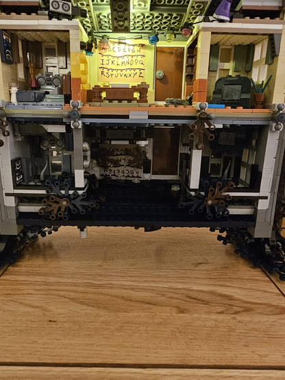 Upside Down House with Minifigures and lighting