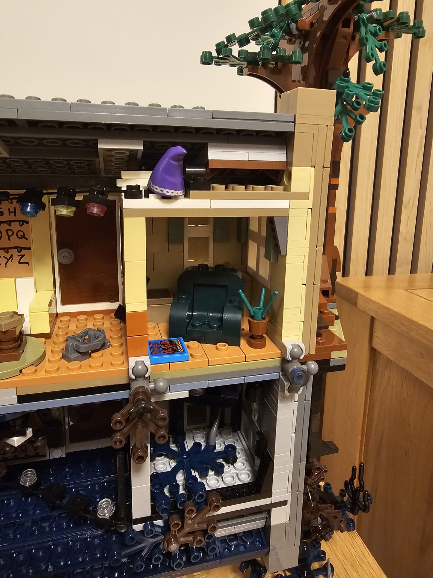 Upside Down House with Minifigures and lighting