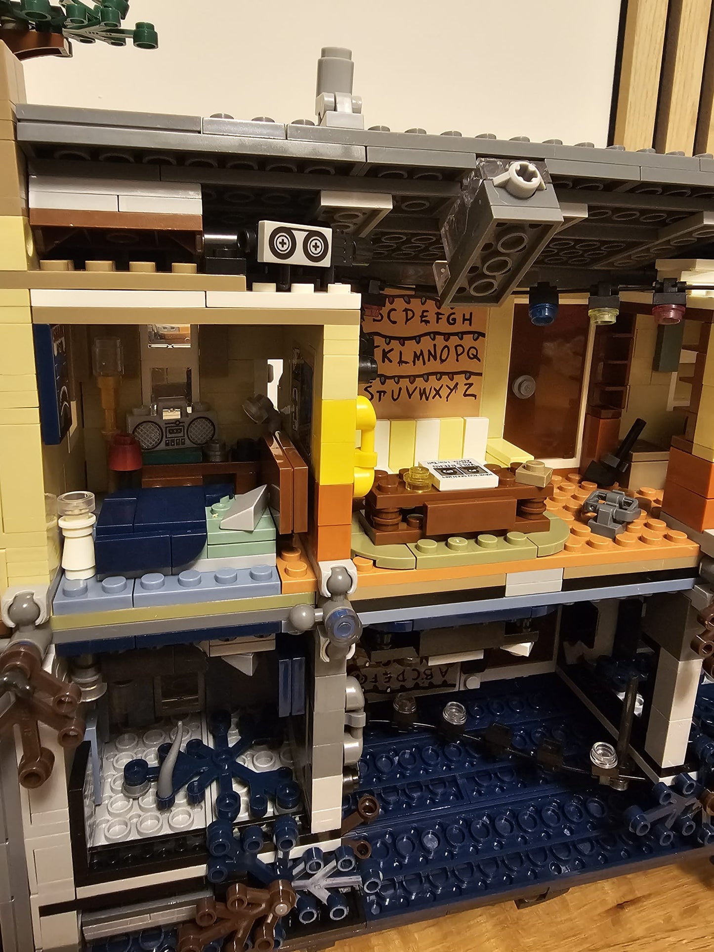 Upside Down House with Minifigures and lighting