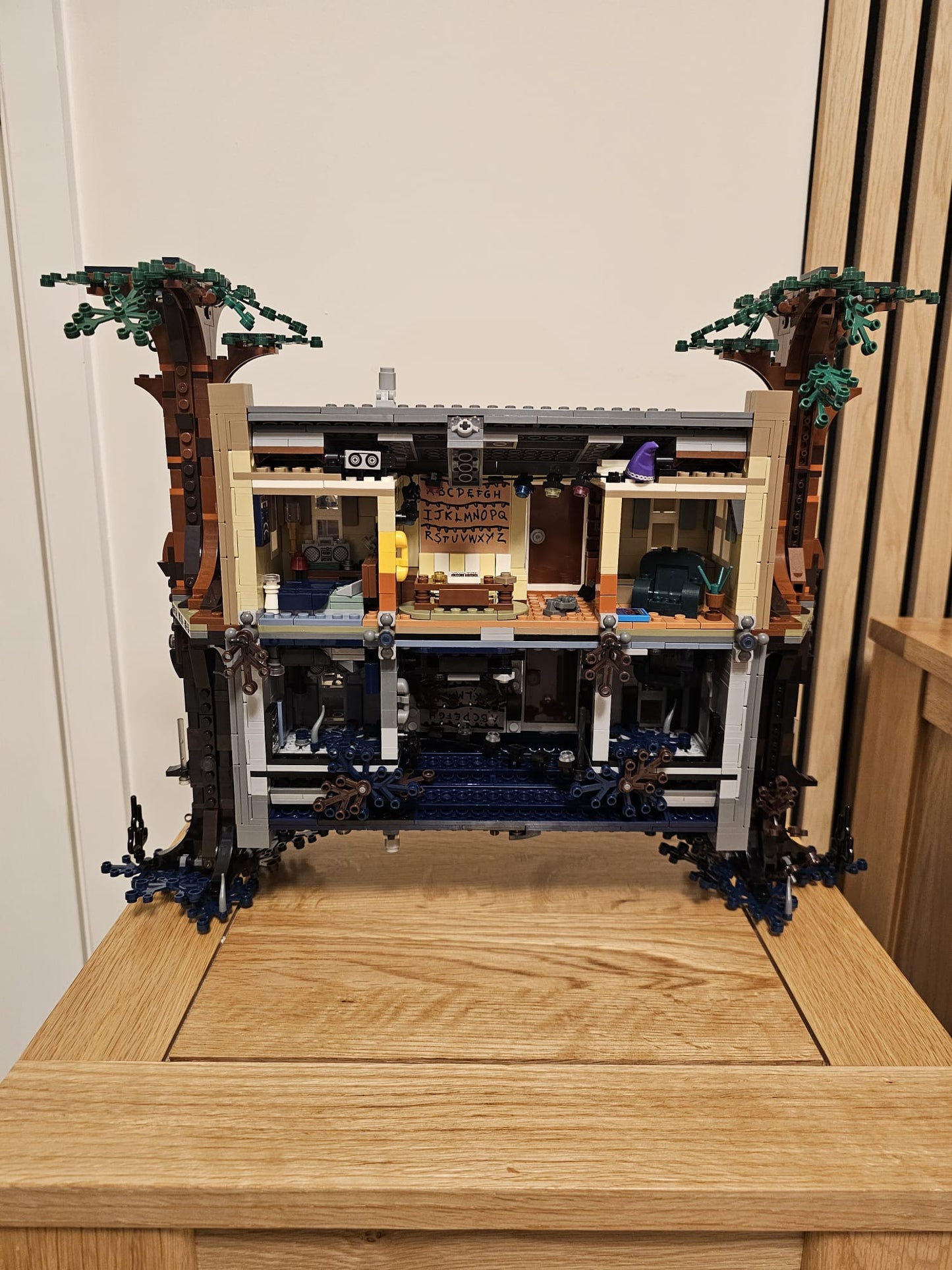 Upside Down House with Minifigures and lighting