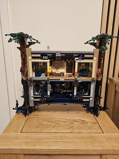 Upside Down House with Minifigures and lighting