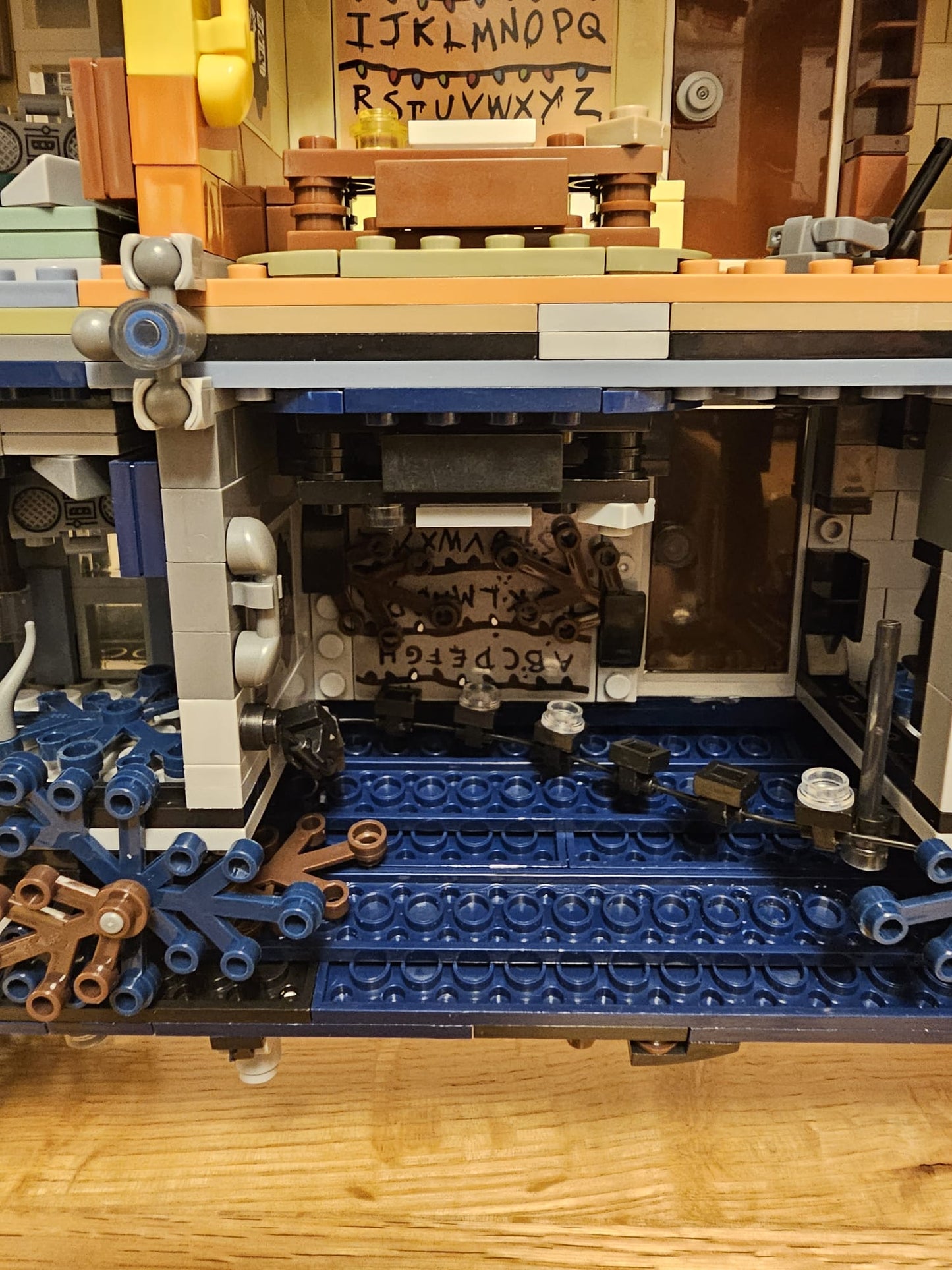 Upside Down House with Minifigures and lighting